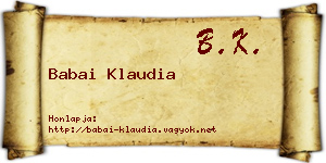 Babai Klaudia névjegykártya